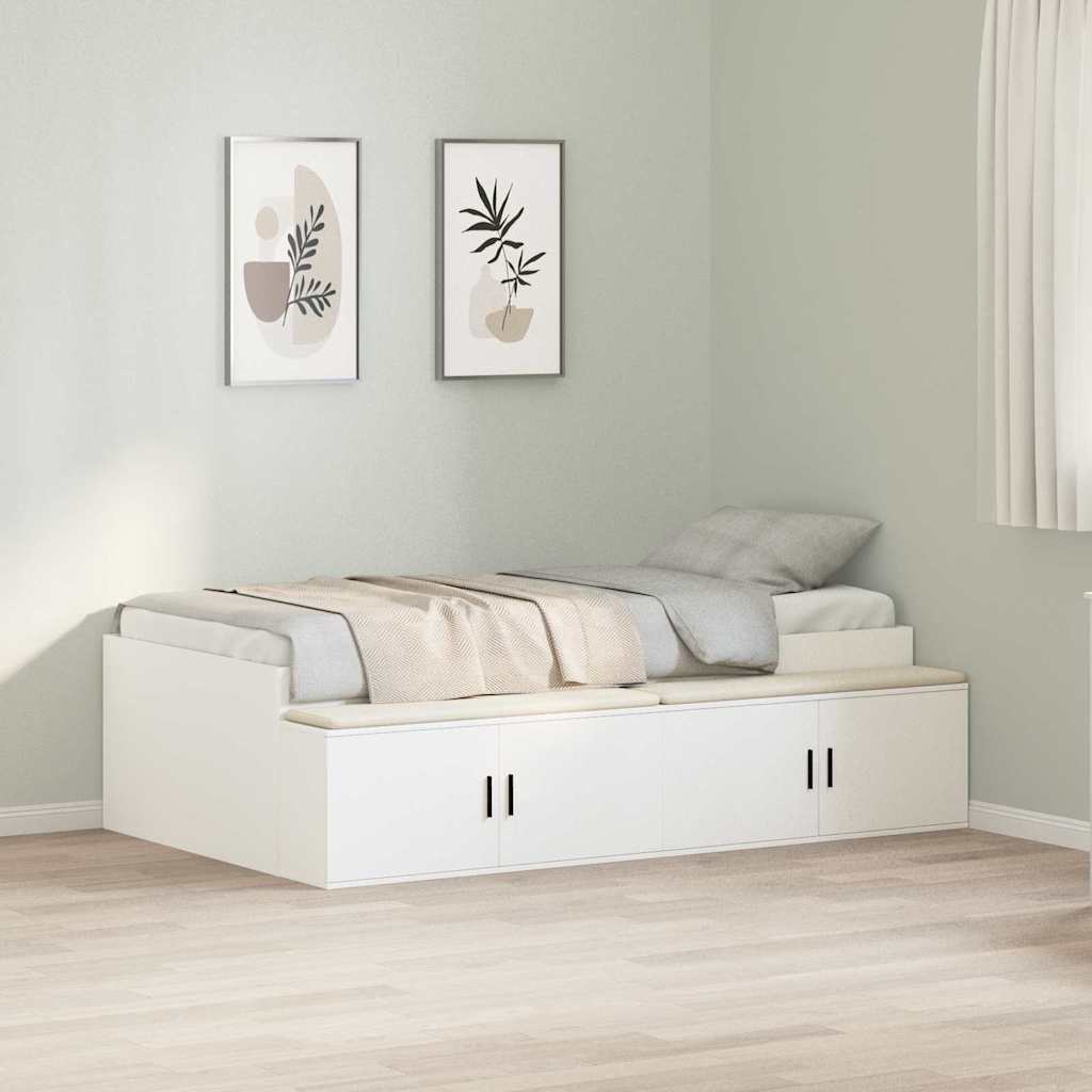 Cadre de lit avec tiroir Blanc 90 x 190 cm Bois d'ingénierie - XIOS