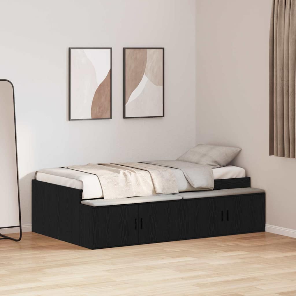 Cadre de lit Chêne noir 90 x 190 cm Bois d'ingénierie - XIOS