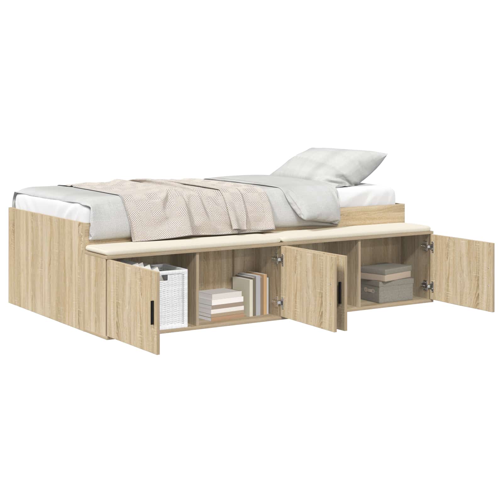 Cadre de lit Chêne Sonoma 90 x 190 cm Bois d'ingénierie