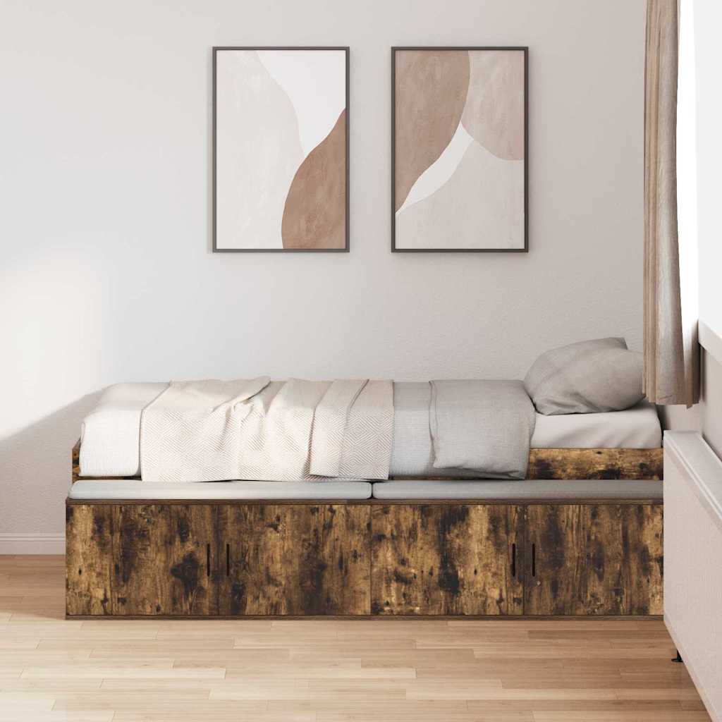 Cadre de lit Chêne fumé 90 x 190 cm Bois d'ingénierie - XIOS