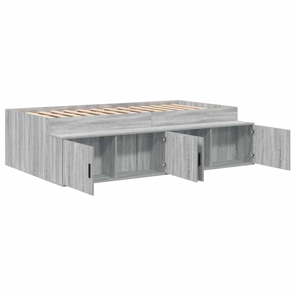 Cadre de lit Gris Sonoma 70 x 190 cm Bois d'ingénierie - XIOS