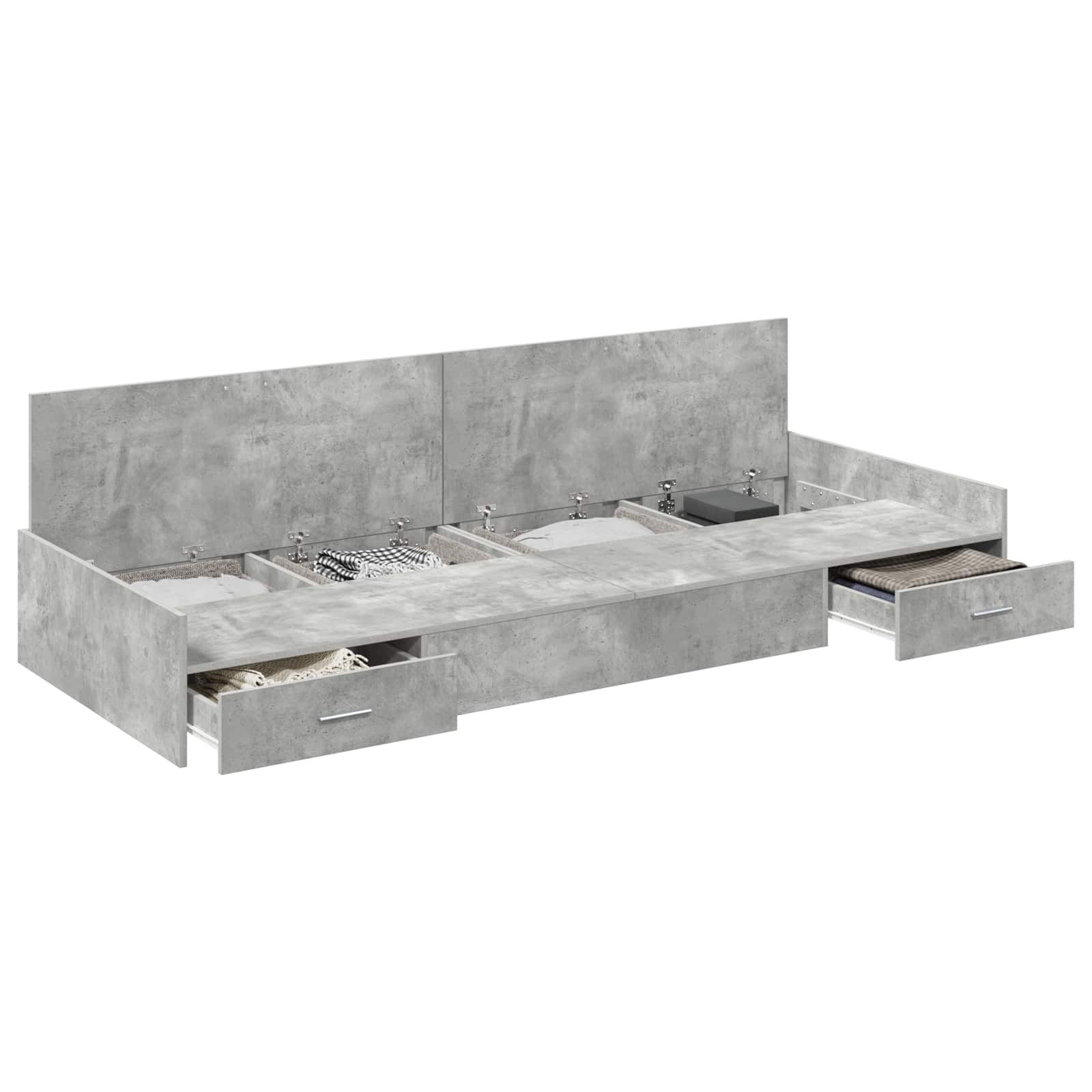 Cadre de lit Gris béton 90 x 200 cm Bois d'ingénierie - XIOS