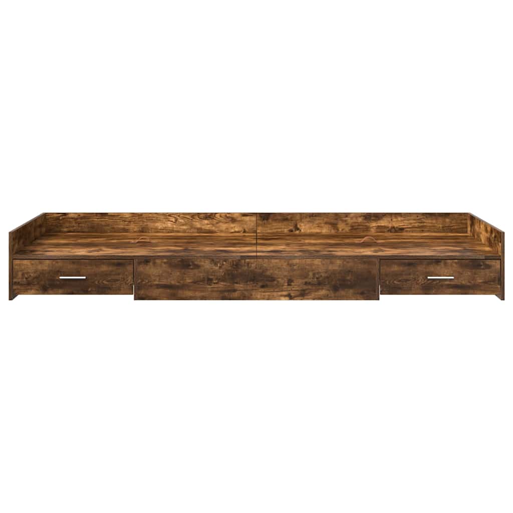 Cadre de lit avec rangement Chêne fumé 75 x 190 cm Bois d'ingénierie - XIOS