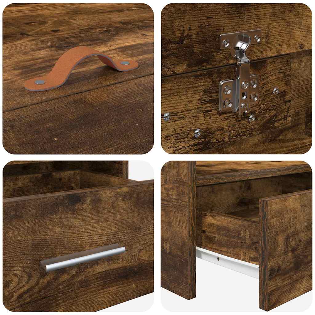 Cadre de lit avec rangement Bois Ancien 75 x 190 cm Bois d'ingénierie - XIOS