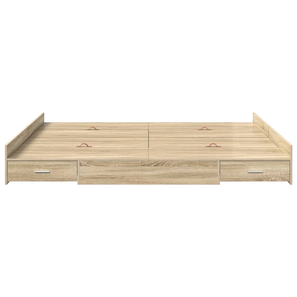 Cadre de lit avec rangement Chêne Sonoma 200 x 200 cm - XIOS