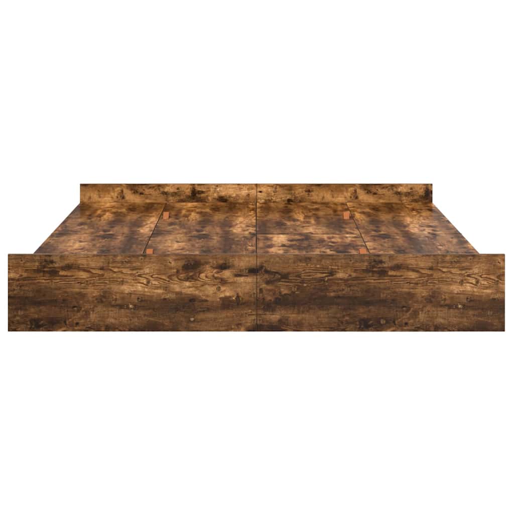Cadre de lit avec rangement avec tiroir Chêne fumé 200 x 200 cm - XIOS