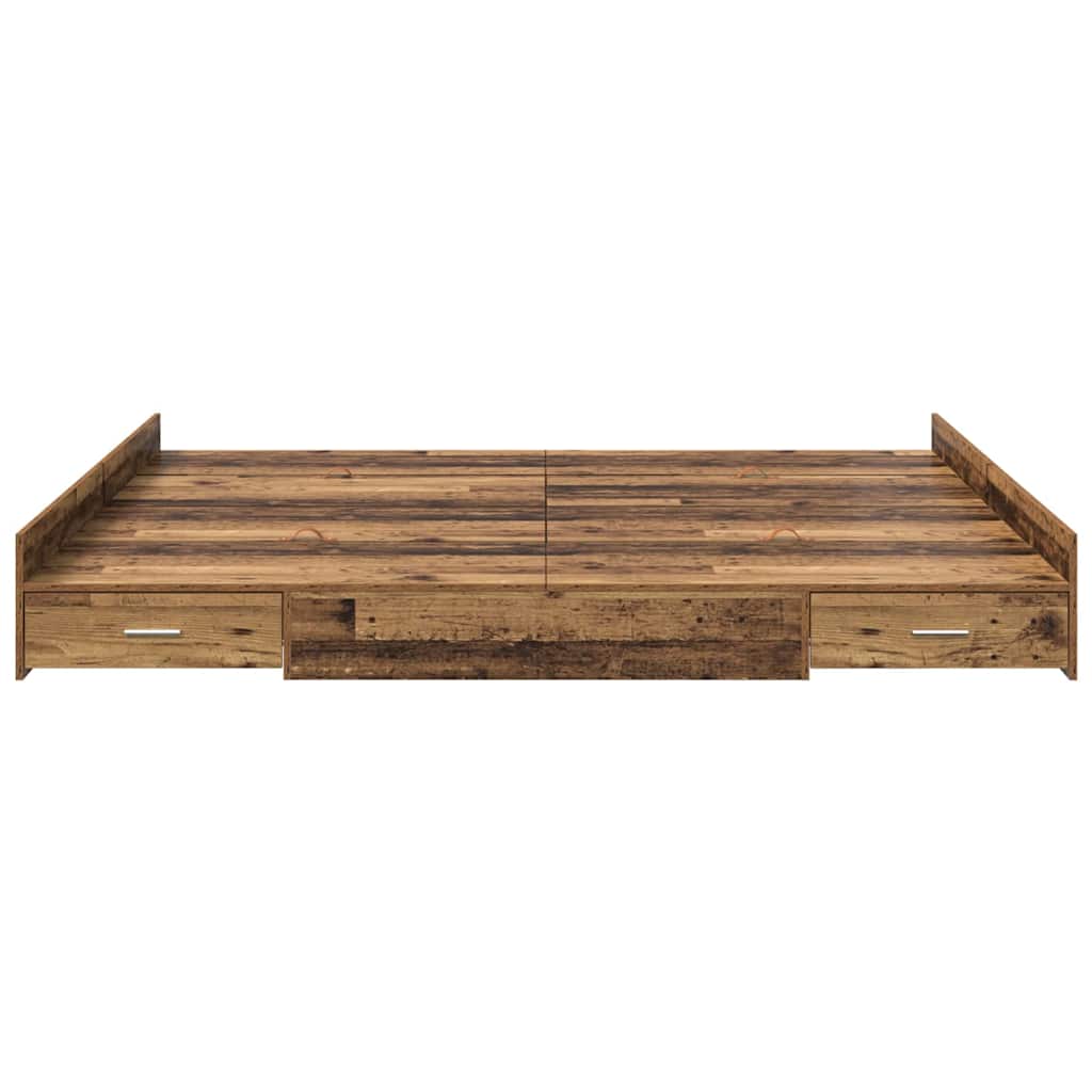 Cadre de lit avec rangement Bois Ancien 200 x 200 cm - XIOS