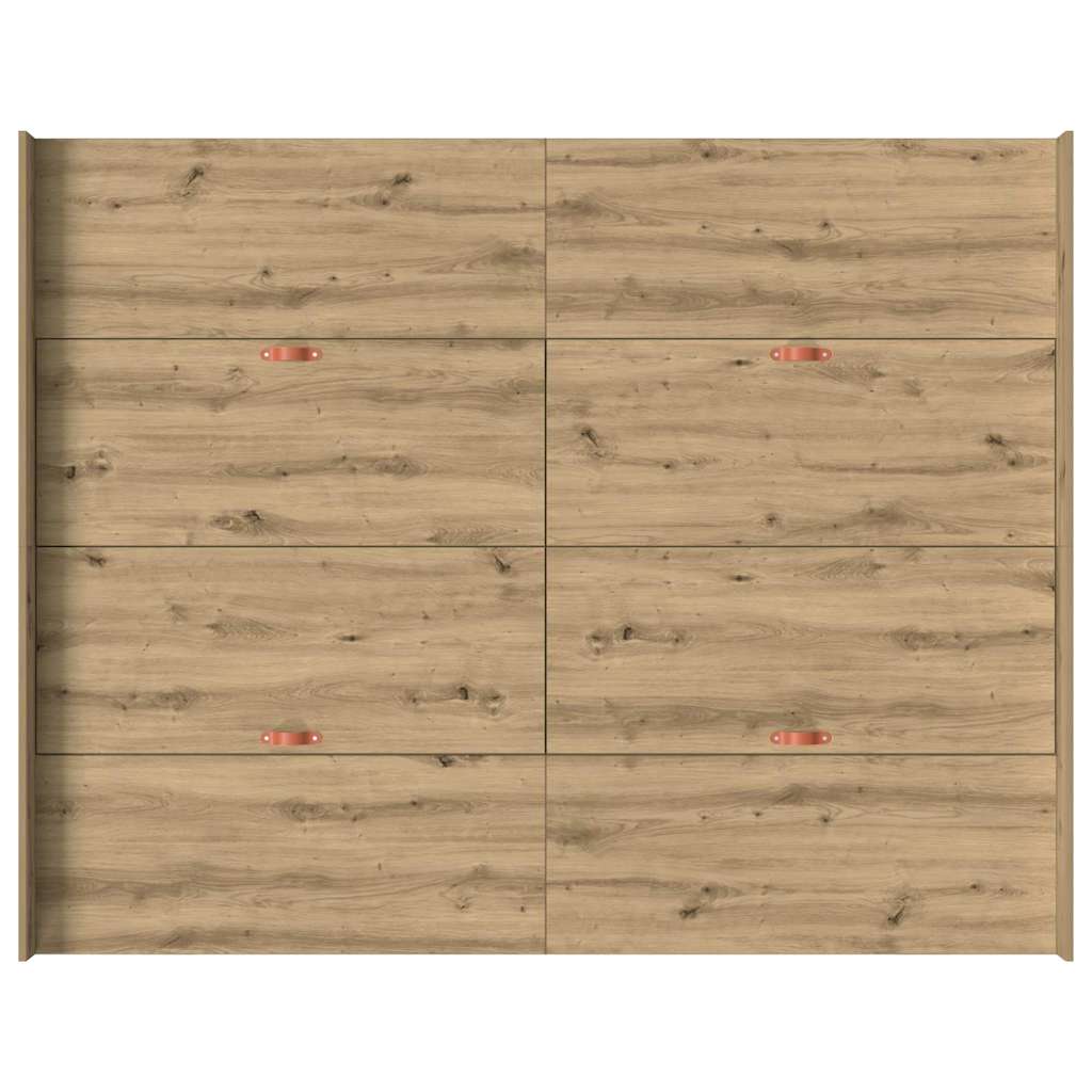 Cadre de lit avec rangement Chêne artisanal 140 x 200 cm - XIOS