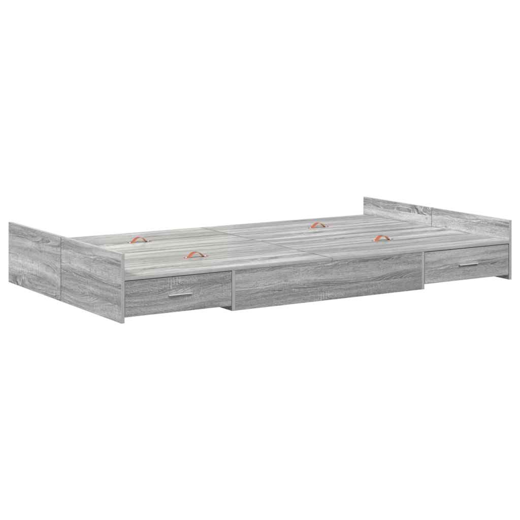 Cadre de lit avec rangement avec porte Gris Sonoma 120 x 200 cm - XIOS