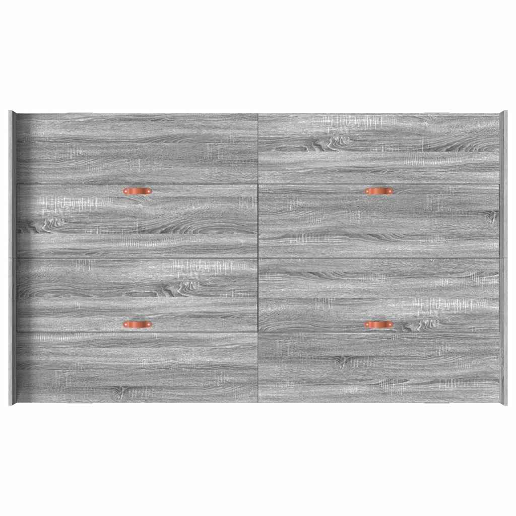 Cadre de lit avec rangement avec porte Gris Sonoma 120 x 200 cm - XIOS