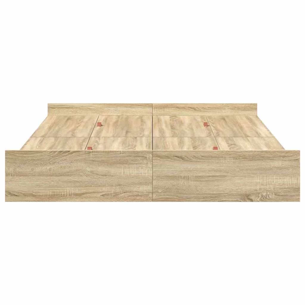 Cadre de lit avec rangement Chêne Sonoma 135 x 190 cm - XIOS