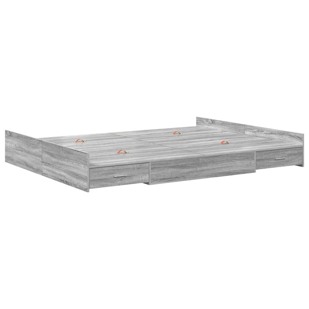Cadre de lit avec rangement Gris Sonoma 135 x 190 cm - XIOS