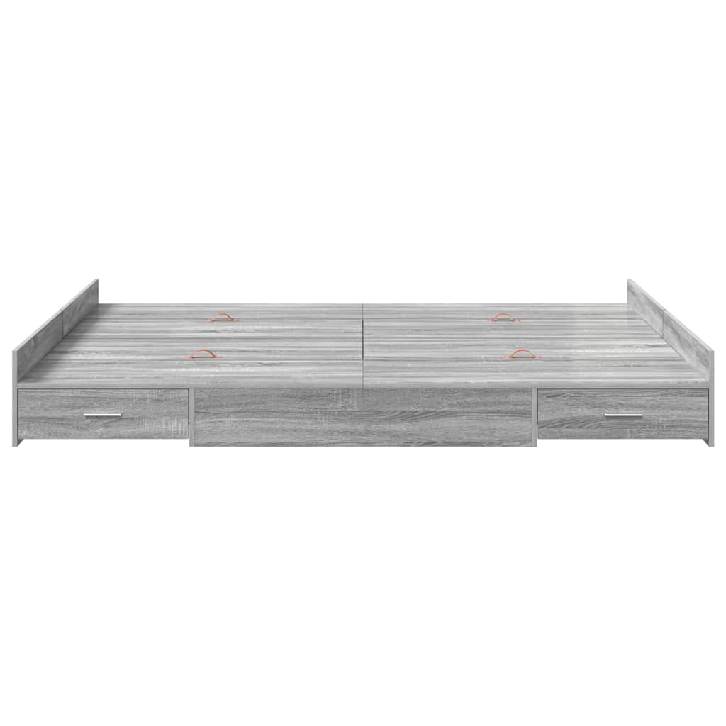 Cadre de lit avec rangement Gris Sonoma 135 x 190 cm - XIOS