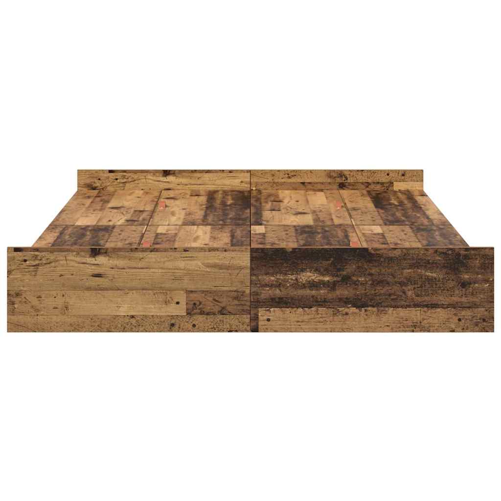 Cadre de lit avec rangement Bois ancien 135 x 190 cm - XIOS