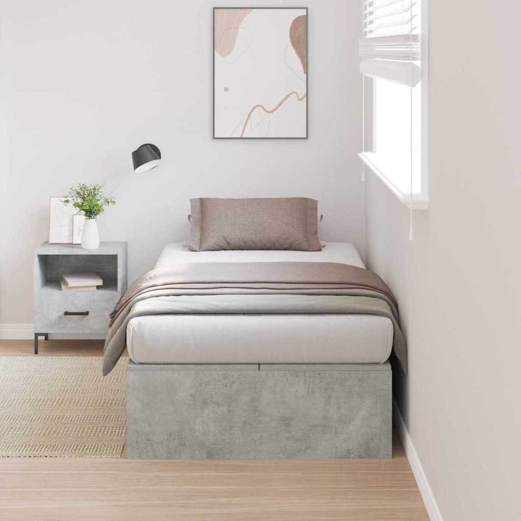 Cadre de lit Gris béton 200 x 90 x 31,5 cm Bois d'ingénierie - XIOS