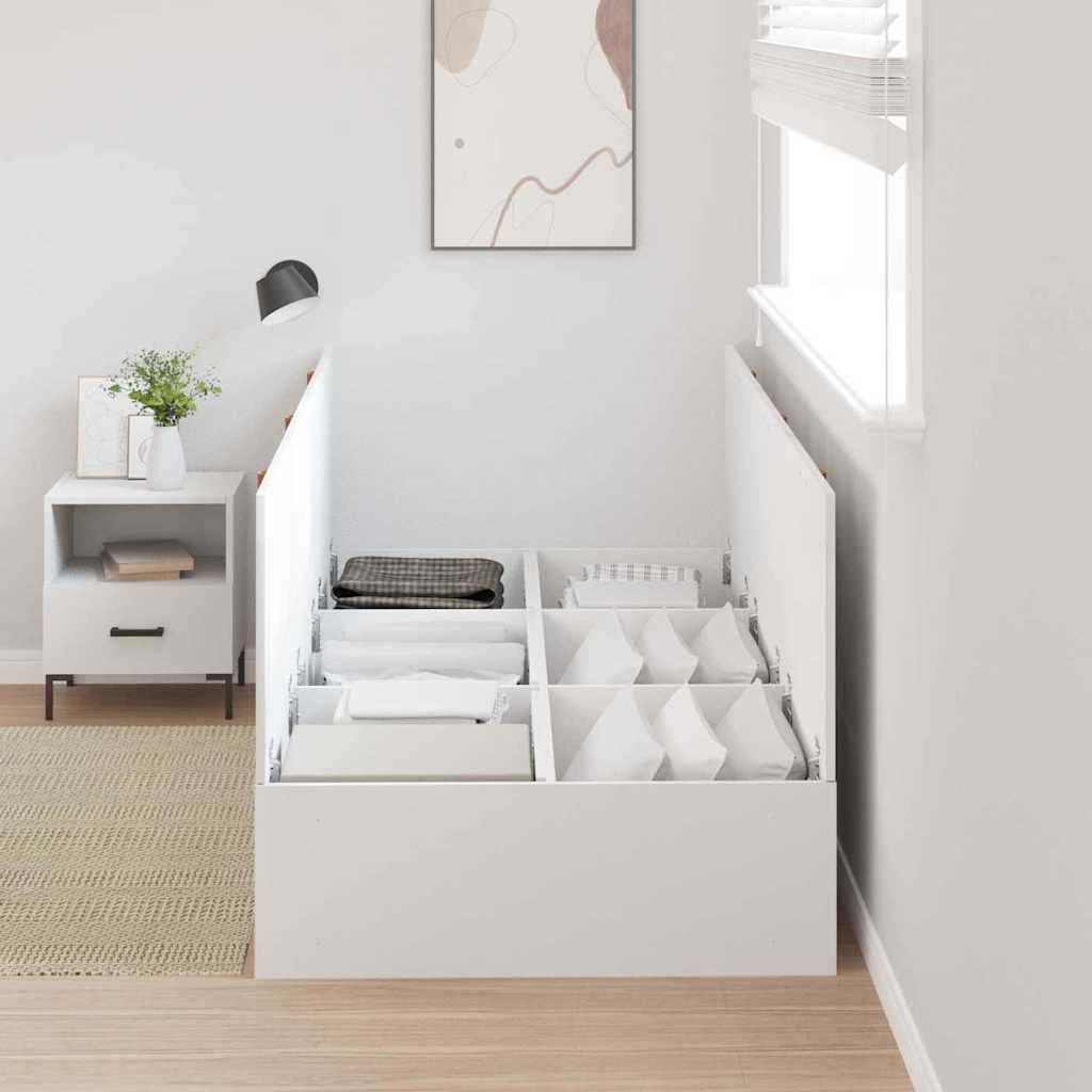 Cadre de lit avec rangement avec stockage Blanc 100 x 200 cm