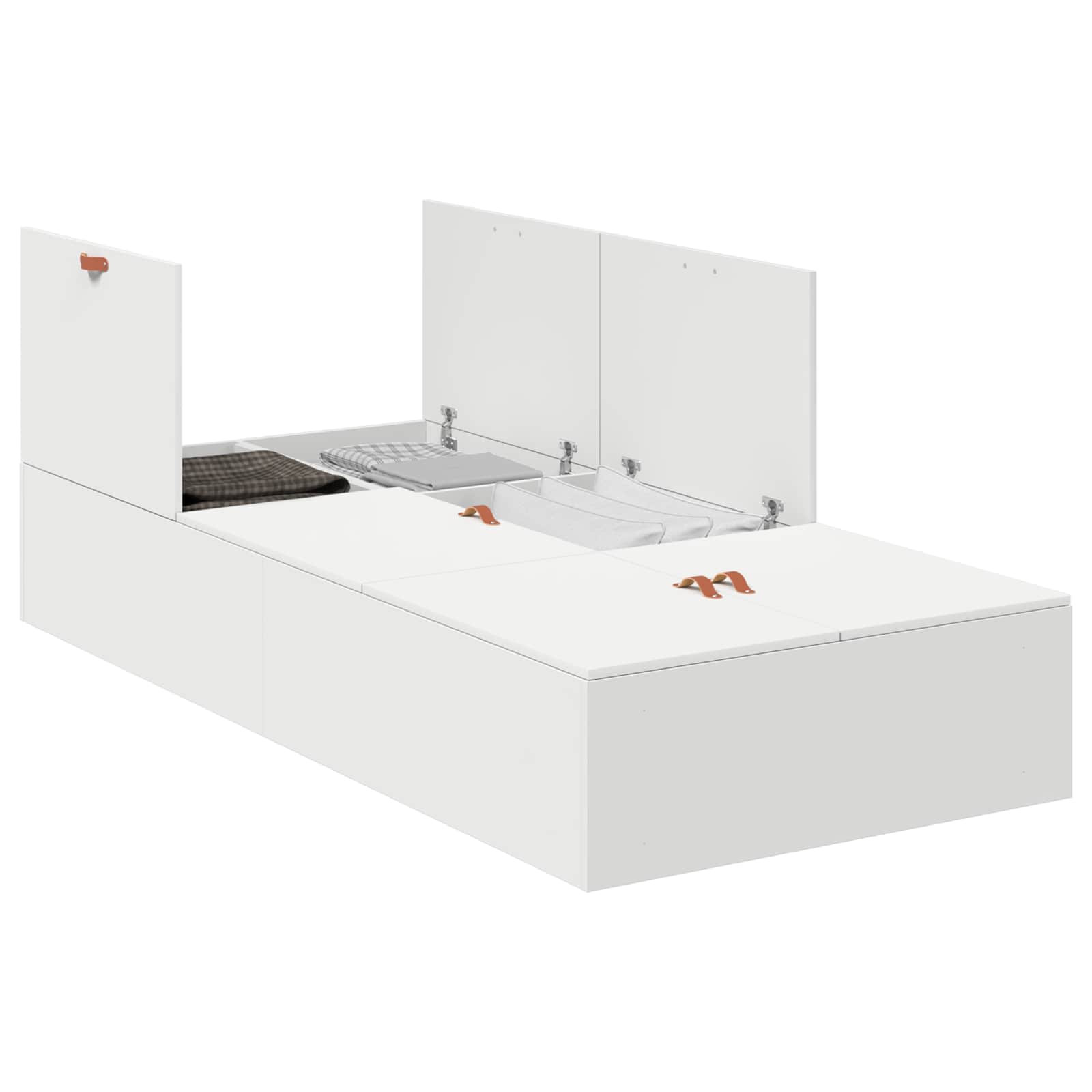 Cadre de lit avec rangement avec stockage Blanc 100 x 200 cm - XIOS