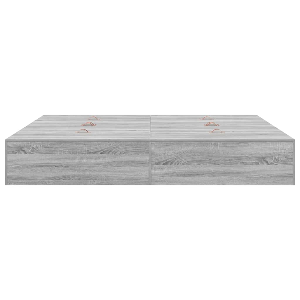 Cadre de lit avec rangement avec porte Gris Sonoma 200 x 200 cm - XIOS