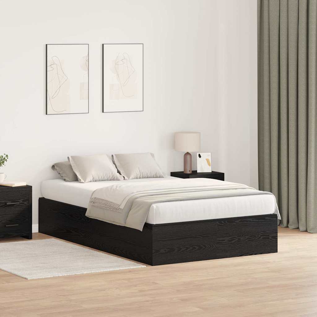Cadre de lit avec rangement avec porte Chêne noir 120 x 200 cm - XIOS