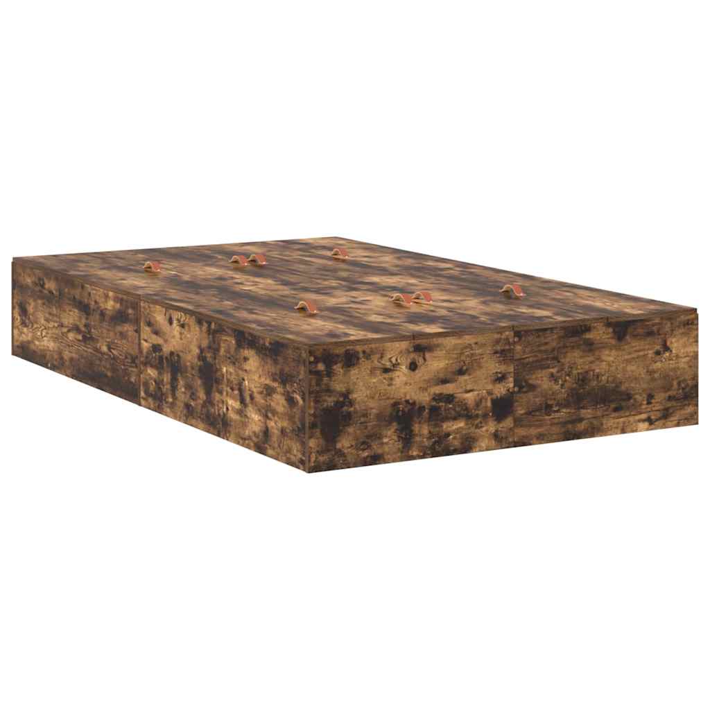 Cadre de lit avec rangement avec porte Chêne fumé 120 x 200 cm - XIOS