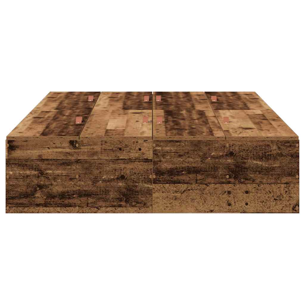 Cadre de lit avec rangement Bois Ancien 120 x 200 cm - XIOS