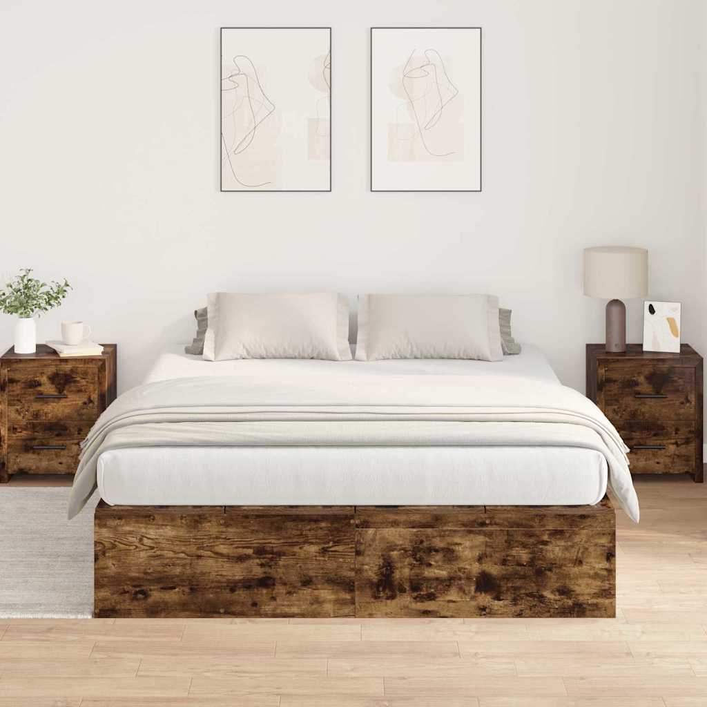 Cadre de lit Chêne fumé 200 x 150 x 31,5 cm Bois d'ingénierie - XIOS