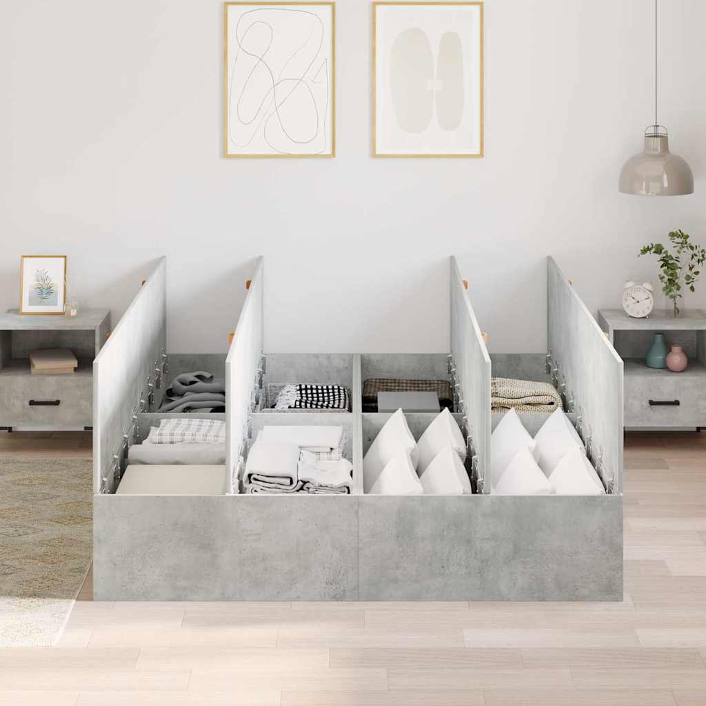 Cadre de lit Gris béton 200 x 160 x 31,5 cm Bois d'ingénierie - XIOS