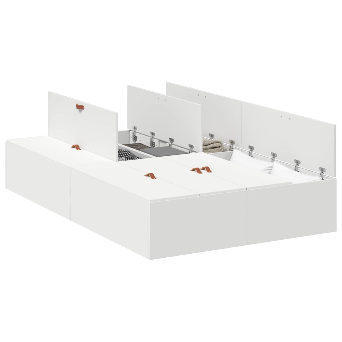 Cadre de lit avec rangement avec stockage Blanc 120 x 190 cm