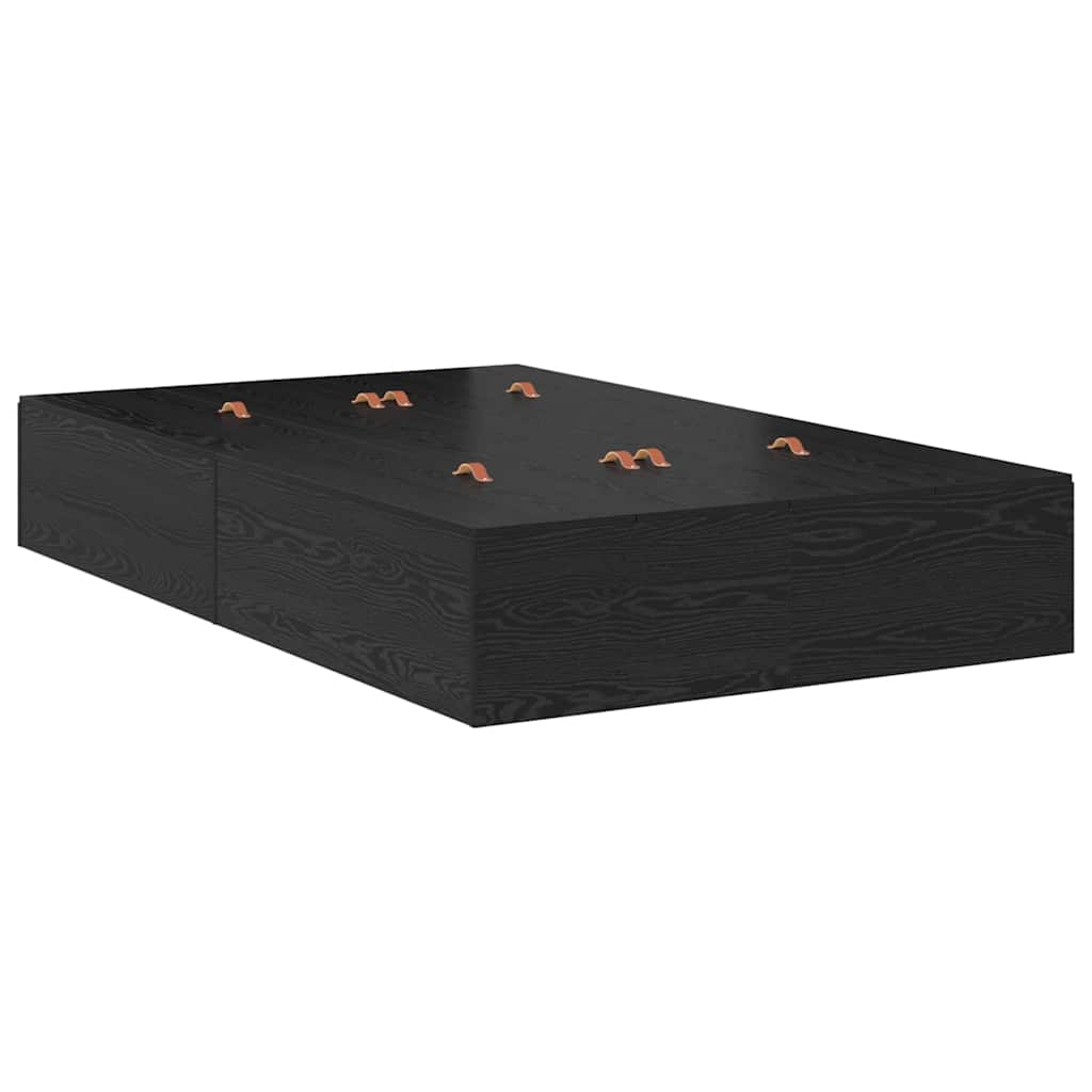 Cadre de lit avec rangement avec porte Chêne noir 120 x 190 cm - XIOS