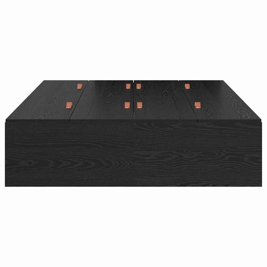 Cadre de lit avec rangement avec porte Chêne noir 120 x 190 cm - XIOS