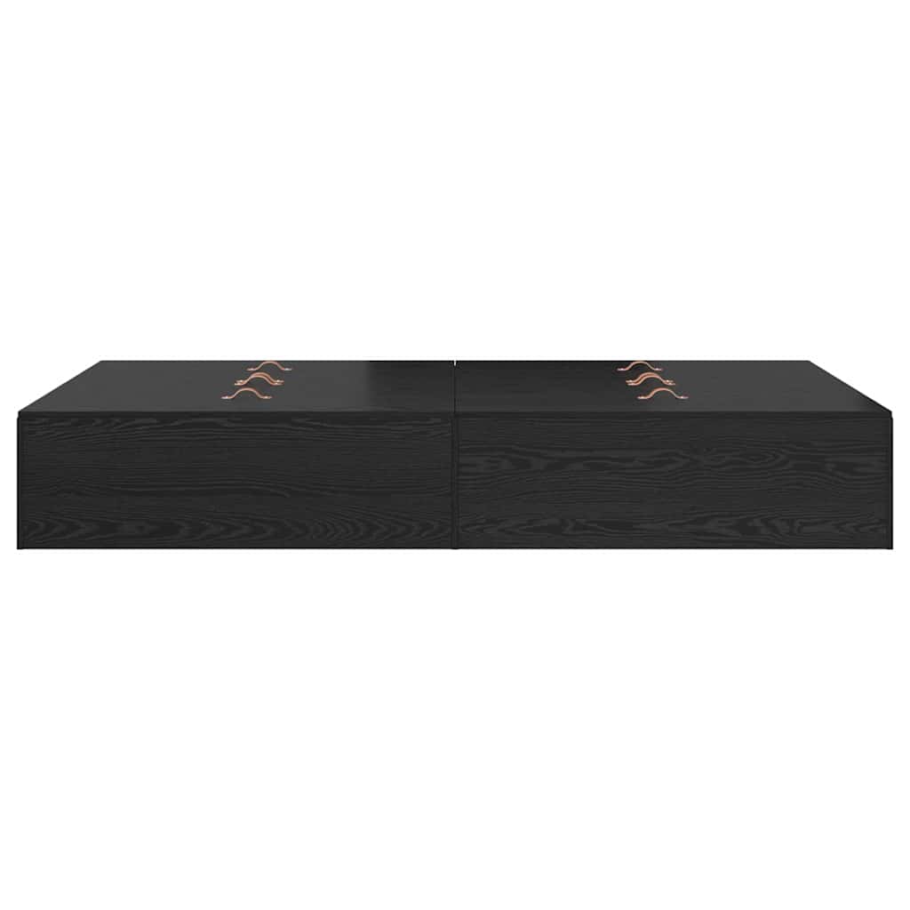 Cadre de lit avec rangement avec porte Chêne noir 120 x 190 cm - XIOS