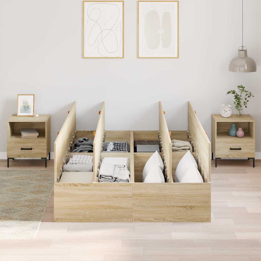 Cadre de lit avec rangement Chêne Sonoma 120 x 190 cm - XIOS