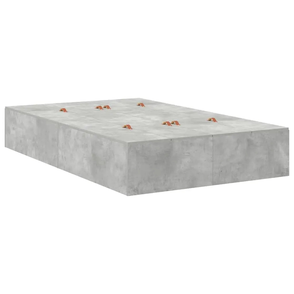 Cadre de lit avec rangement avec porte Gris béton 120 x 190 cm - XIOS