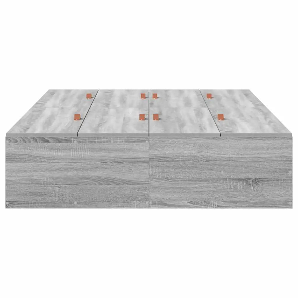 Cadre de lit avec rangement avec porte Gris Sonoma 120 x 190 cm - XIOS