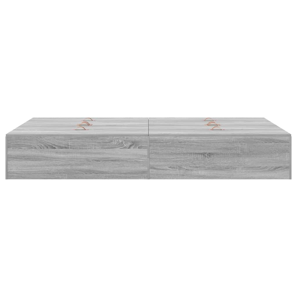 Cadre de lit avec rangement avec porte Gris Sonoma 120 x 190 cm - XIOS