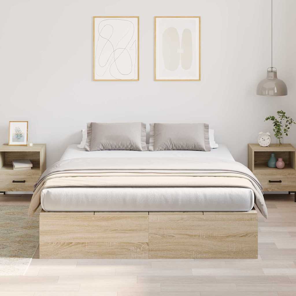 Cadre de lit avec rangement Chêne Sonoma 140 x 190 cm - XIOS