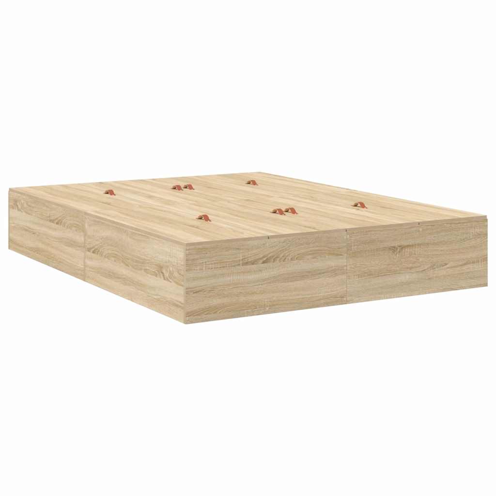 Cadre de lit avec rangement Chêne Sonoma 140 x 190 cm - XIOS