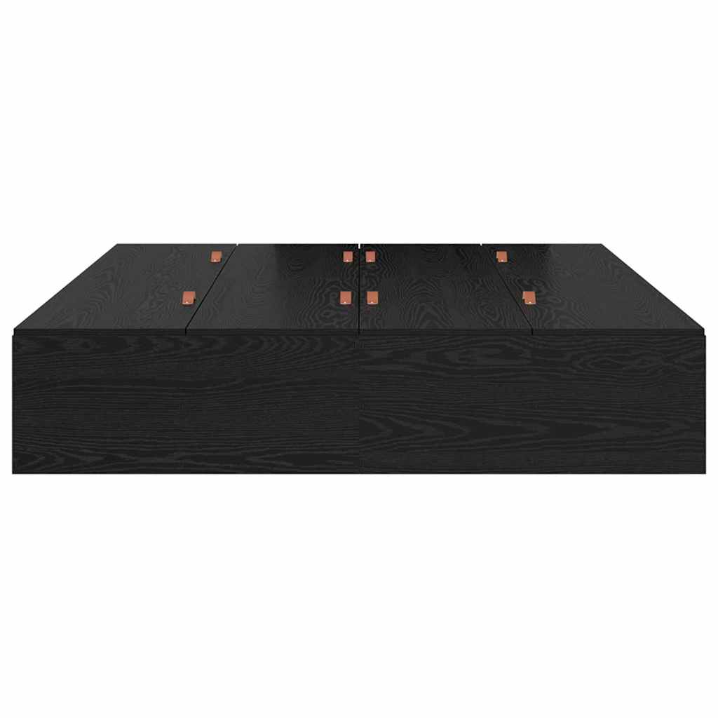 Cadre de lit avec rangement avec porte Chêne noir 135 x 190 cm - XIOS