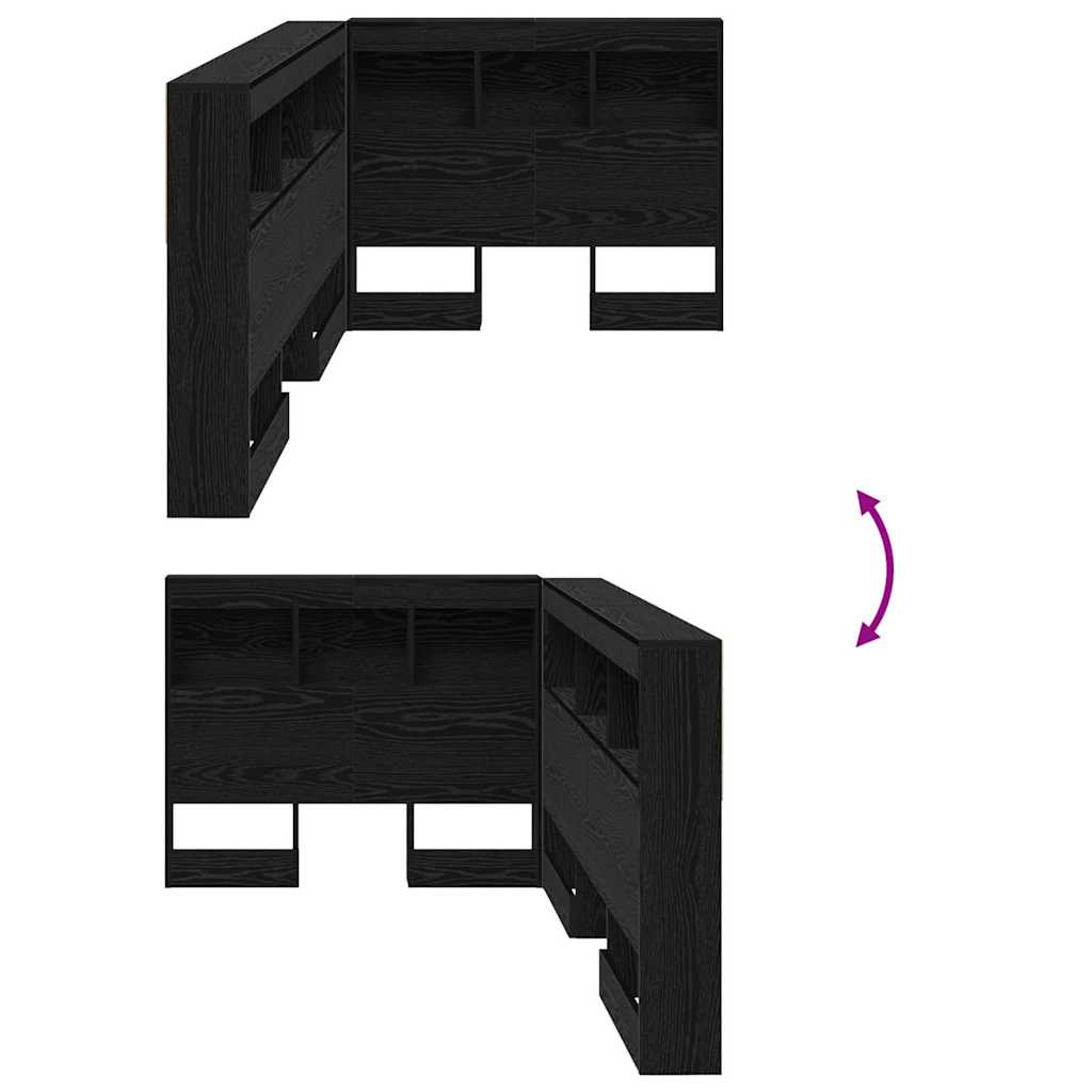 Tête de lit de rangement Chêne noir 80 cm Bois d'ingénierie - XIOS