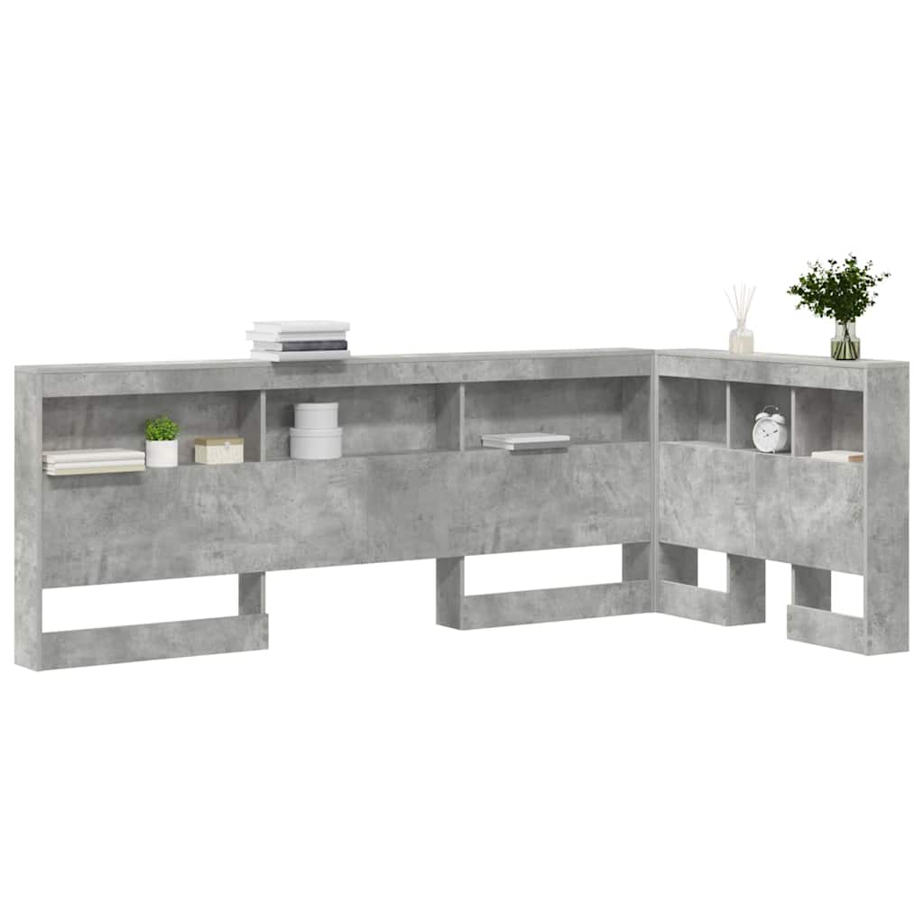 Tête de lit de rangement Gris béton 80 cm Bois d'ingénierie - XIOS