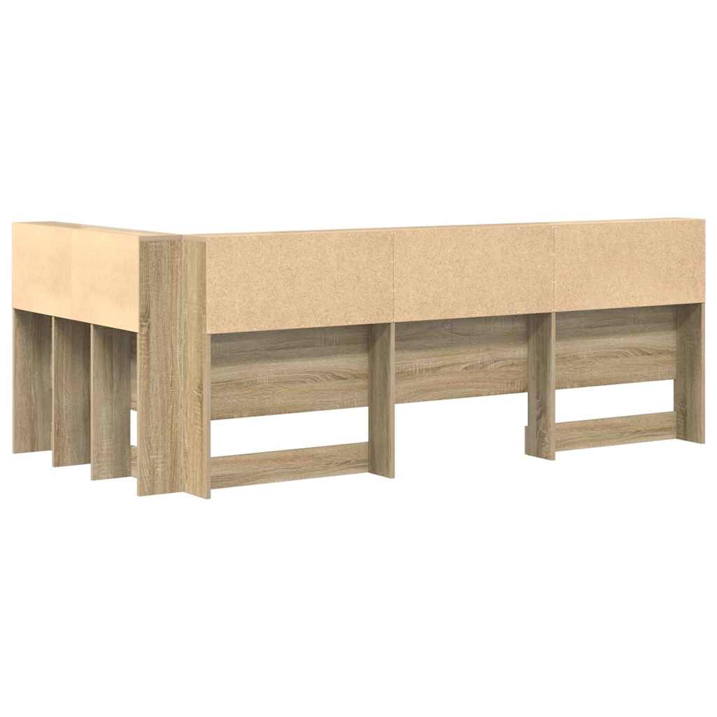 Tête de lit de rangement Chêne Sonoma 90 cm Bois d'ingénierie - XIOS