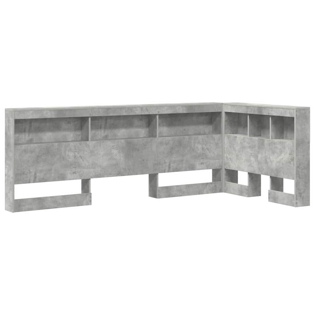 Tête de lit de rangement Gris béton 90 cm Bois d'ingénierie