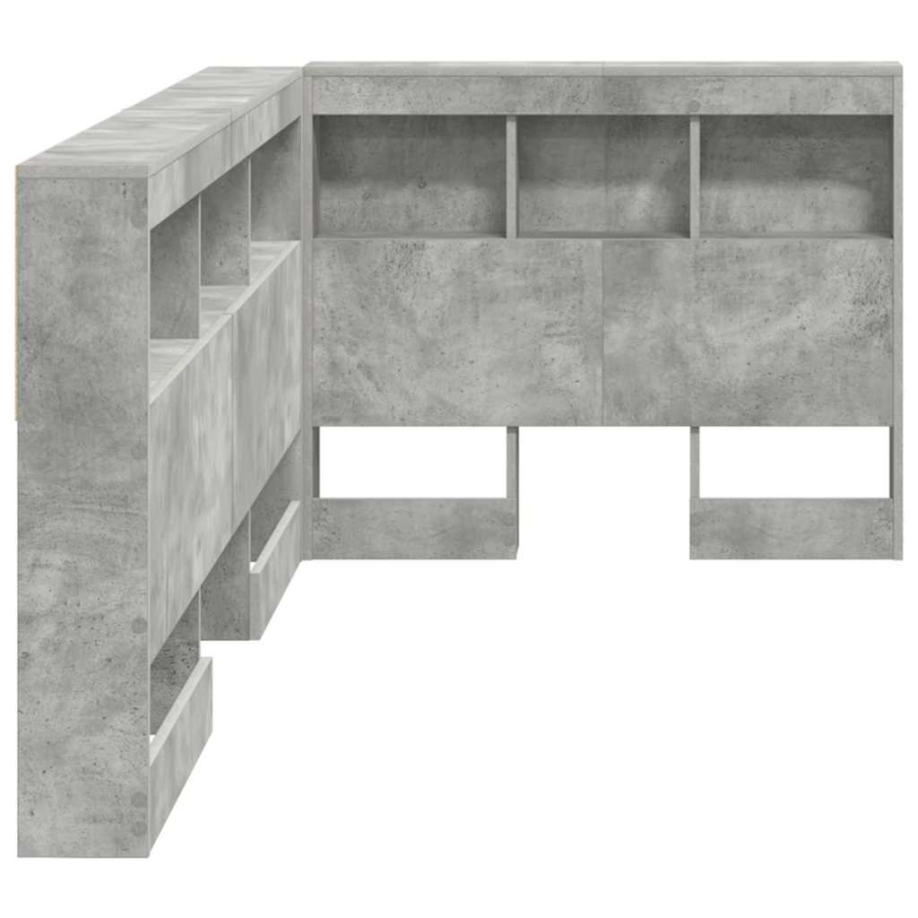 Tête de lit de rangement Gris béton 90 cm Bois d'ingénierie