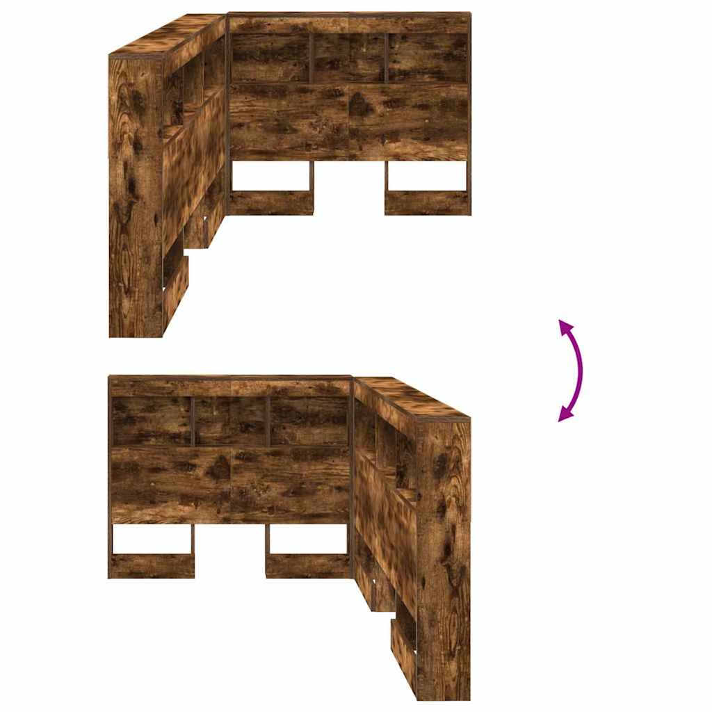 Tête de lit de rangement Chêne fumé 100 cm Bois d'ingénierie