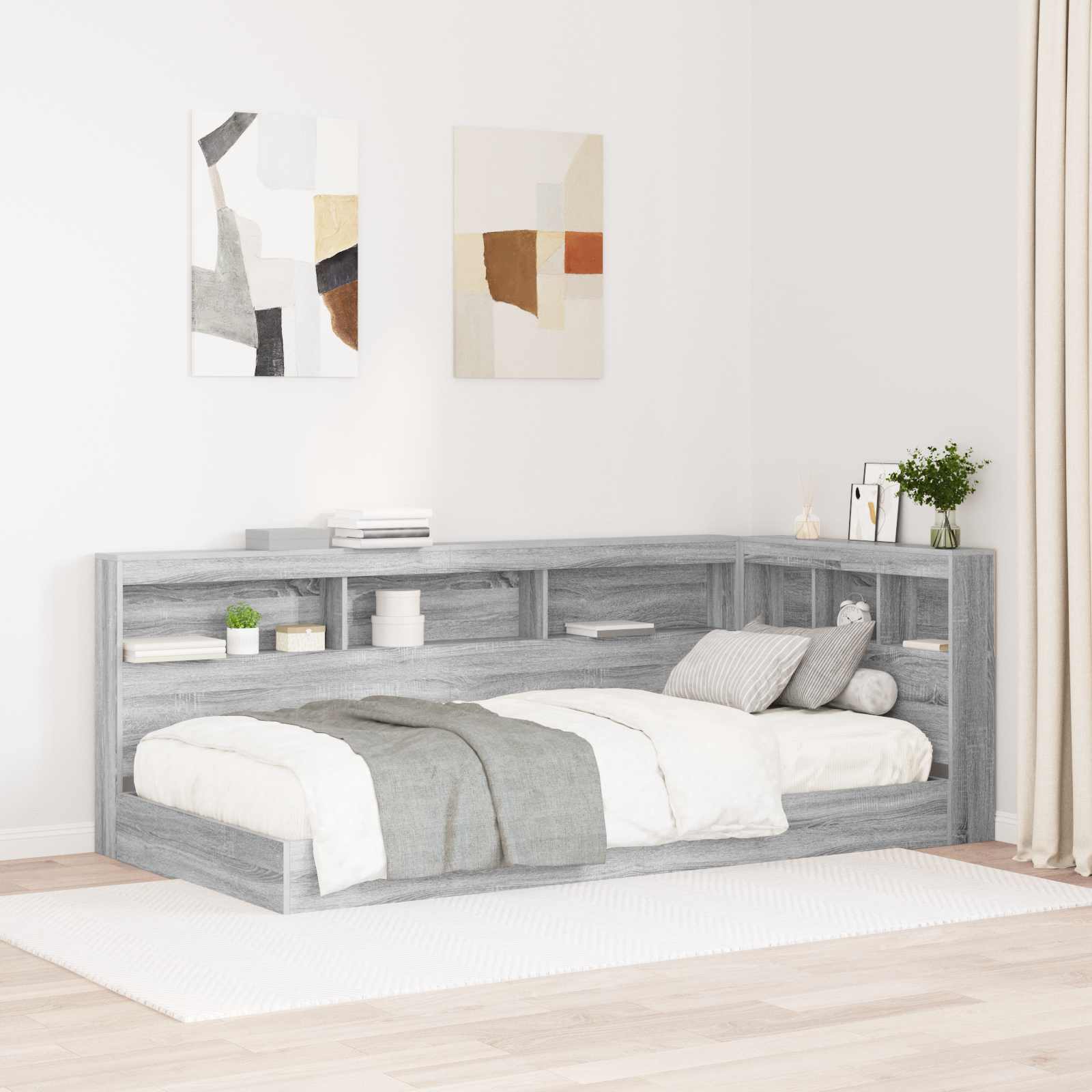 Tête de lit de rangement Gris Sonoma 100 cm Bois d'ingénierie - XIOS