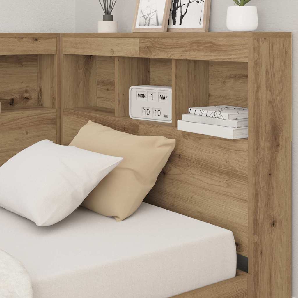 Tête de lit de rangement avec étagère Chêne artisanal 100 cm - XIOS