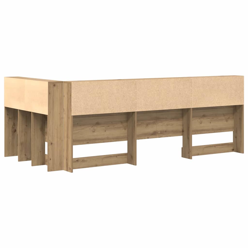 Tête de lit de rangement avec étagère Chêne artisanal 100 cm - XIOS