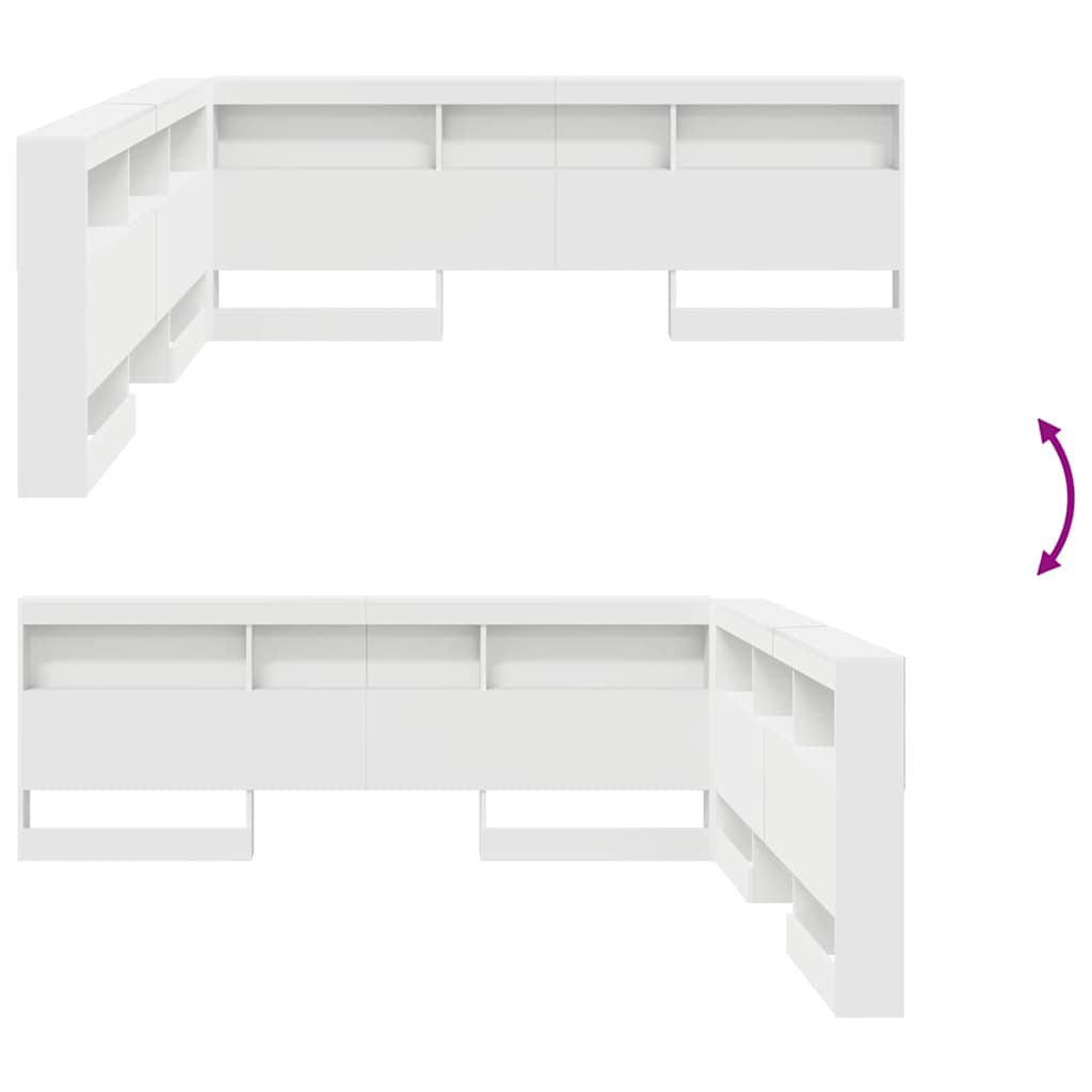 Tête de lit de rangement Blanc 200 cm Bois d'ingénierie - XIOS