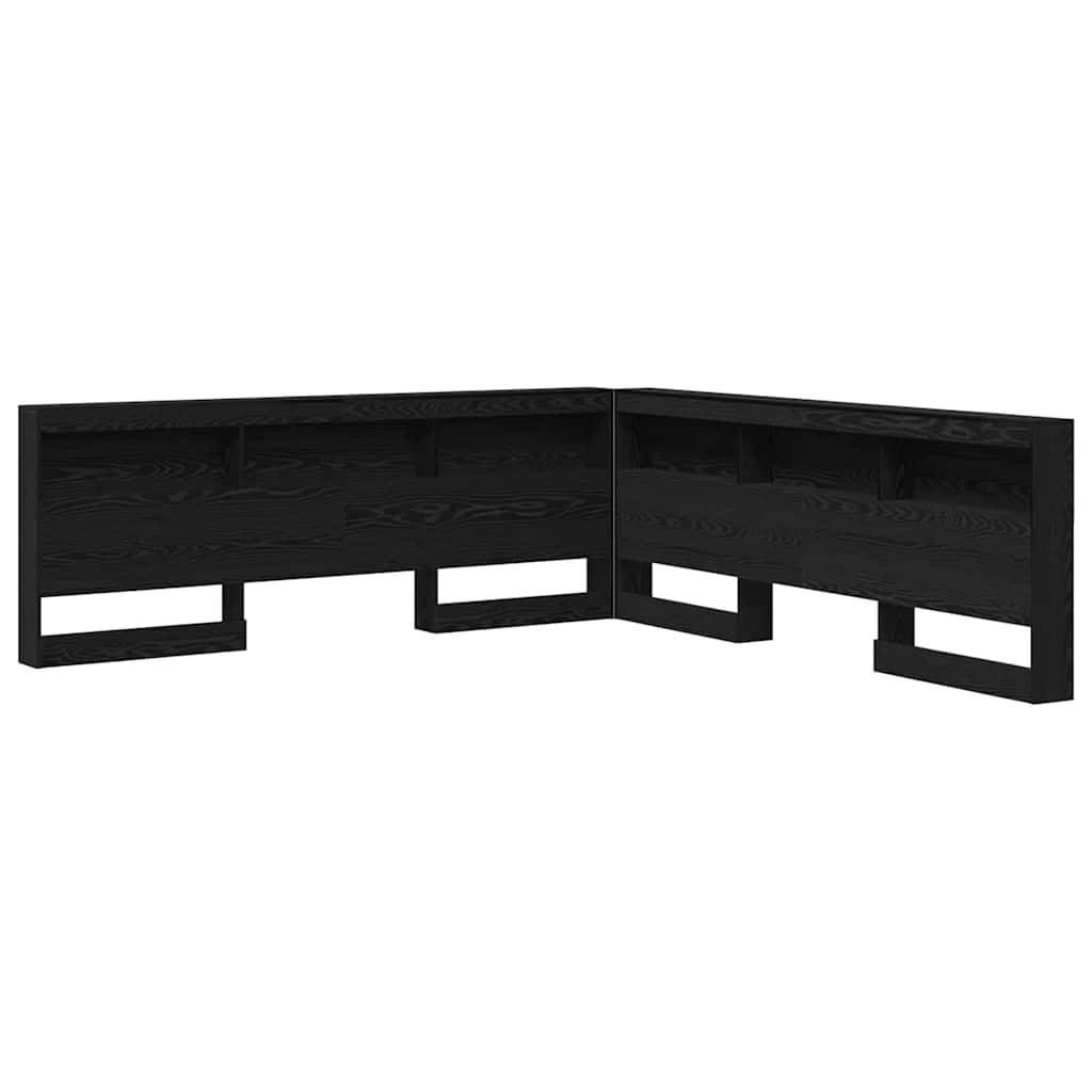 Tête de lit de rangement Chêne noir Bois d'ingénierie