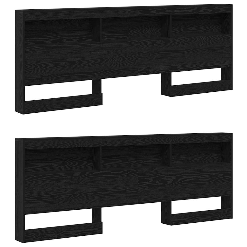 Tête de lit de rangement Chêne noir Bois d'ingénierie